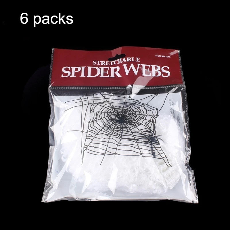 Stretchable Cobwebs with Spiders