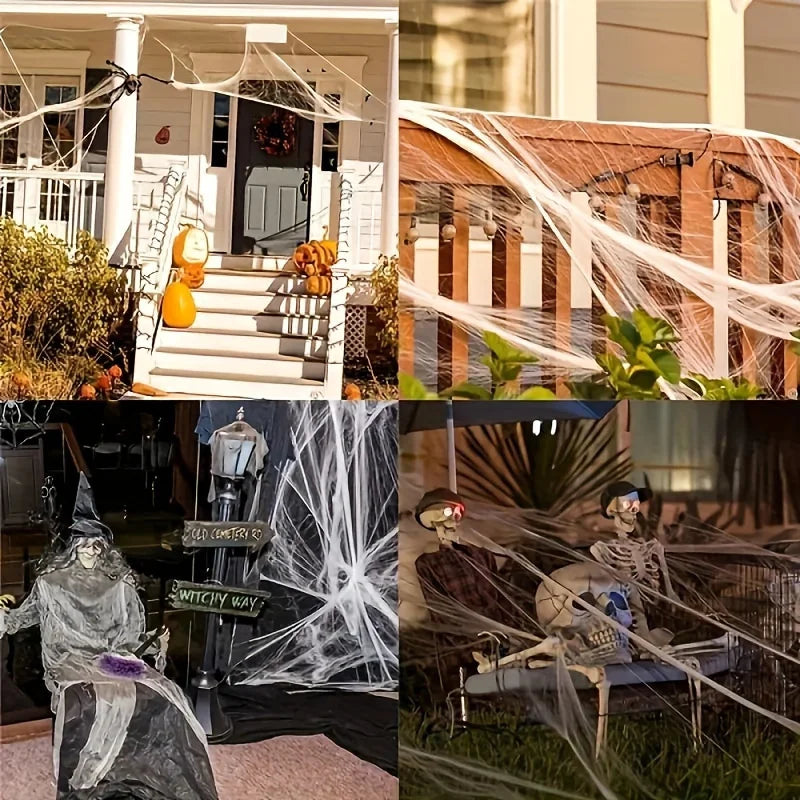Stretchable Cobwebs with Spiders